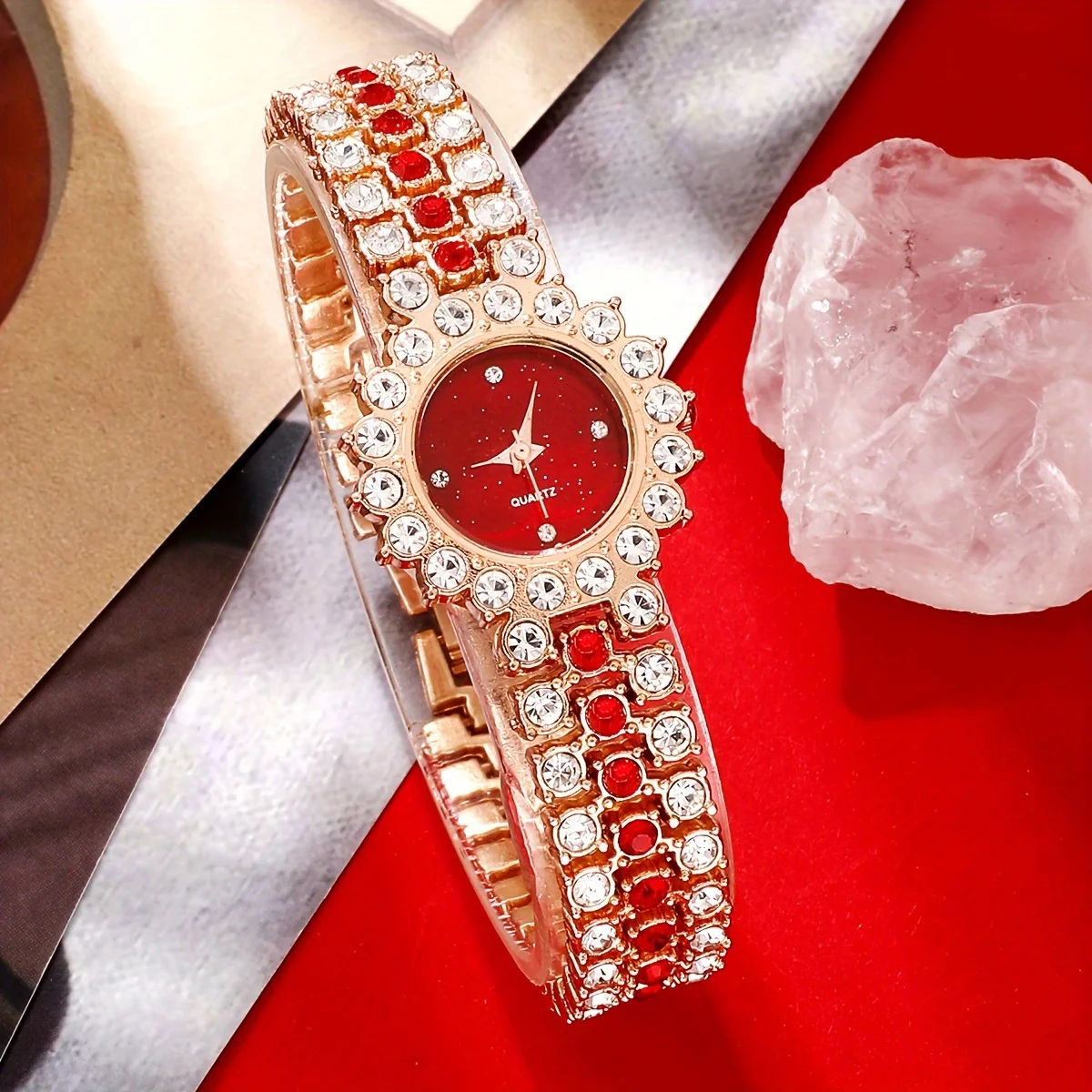 Luxury Watch Kit - 2 adet/takım kadın saati lüks elmas