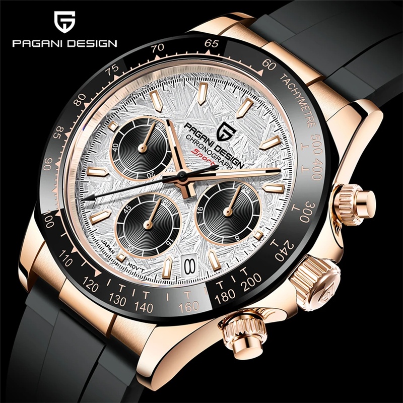 Luxury Watch With Rubber Strap - Pagani Design PD‑1644 Erkek Takimetre Kronograf