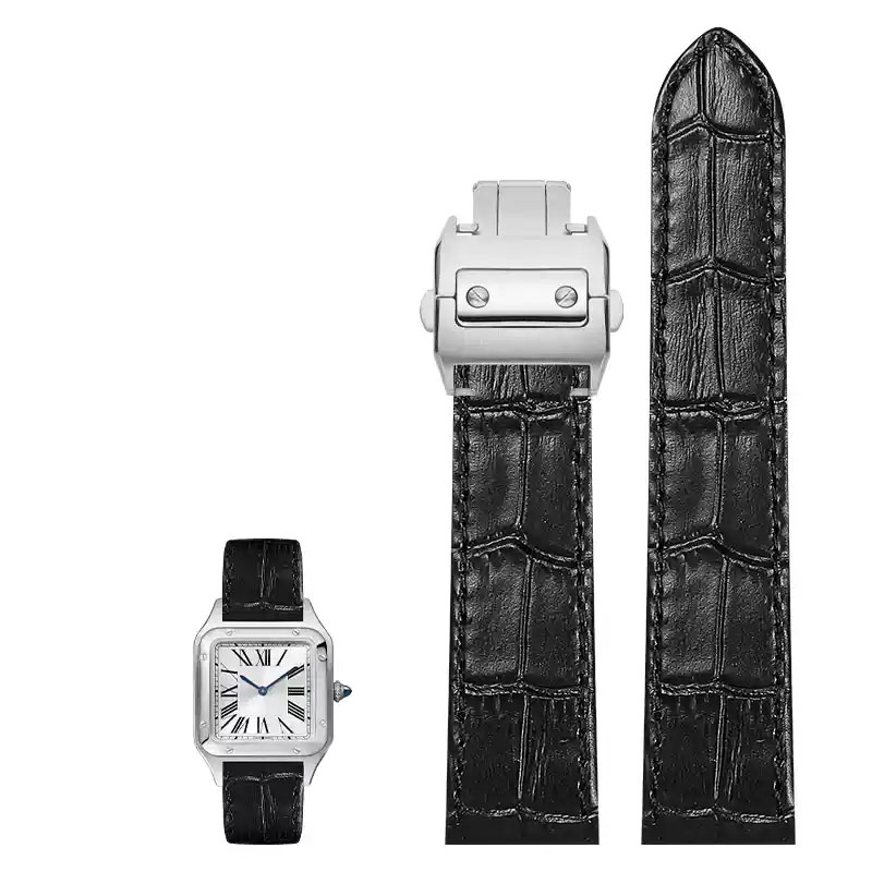 Cartier Watch Santos - 20mm 23mm Hakiki Deri saat kayışı