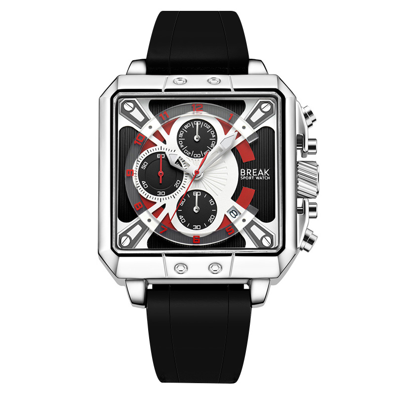 Luxury Watch With Rubber Strap - Yeni Lüks Üst Marka Kronograf Kuvars