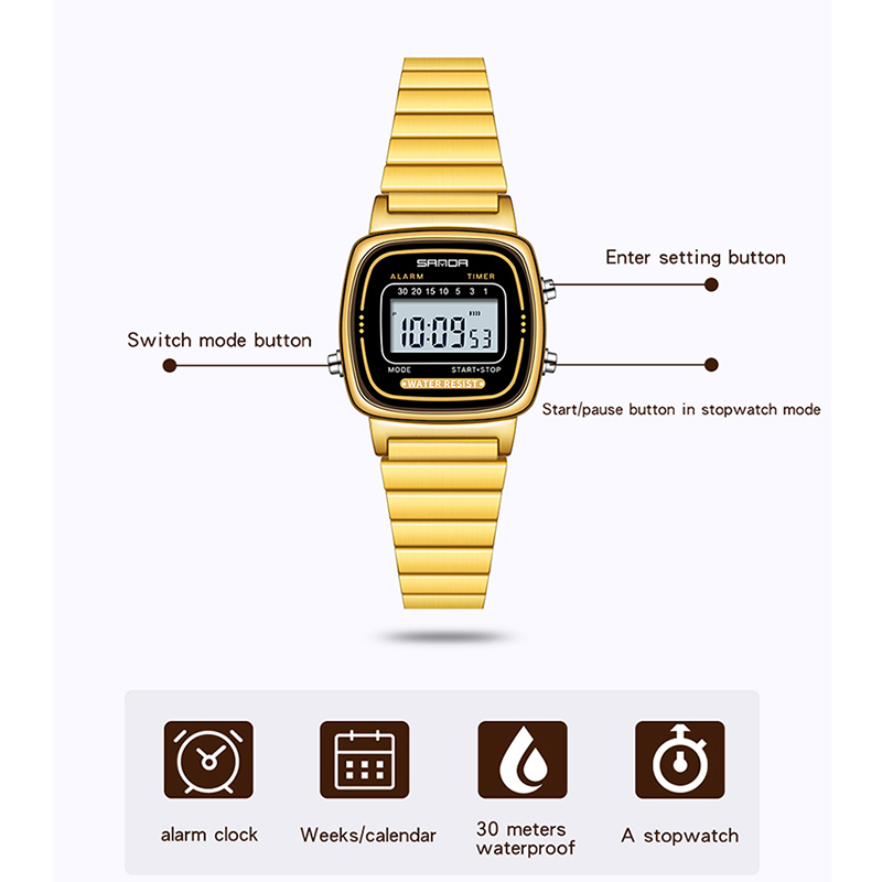 SANDA Kadınlar Altın Klasik Ku - Luxury Watch Zone incelemesi ve fiyatı