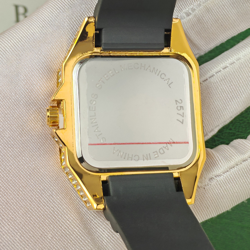Sıcak Moda Kare Tam Elmas Kuva - Luxury Watch With Rubber Strap incelemesi ve fiyatı