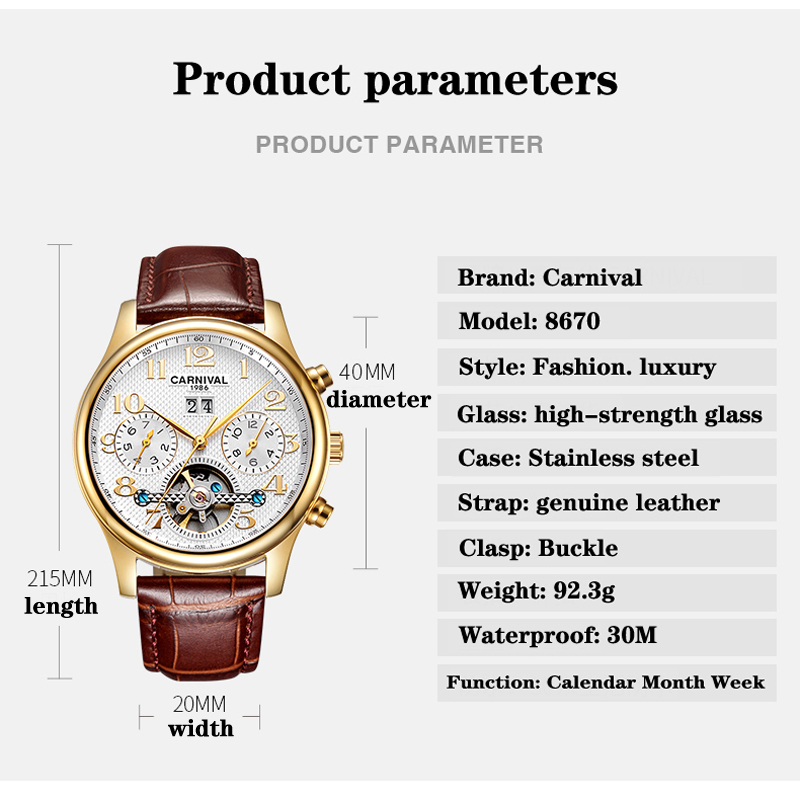 Karnaval Marka Lüks Tourbillon - Luxury Watch On Sale incelemesi ve fiyatı