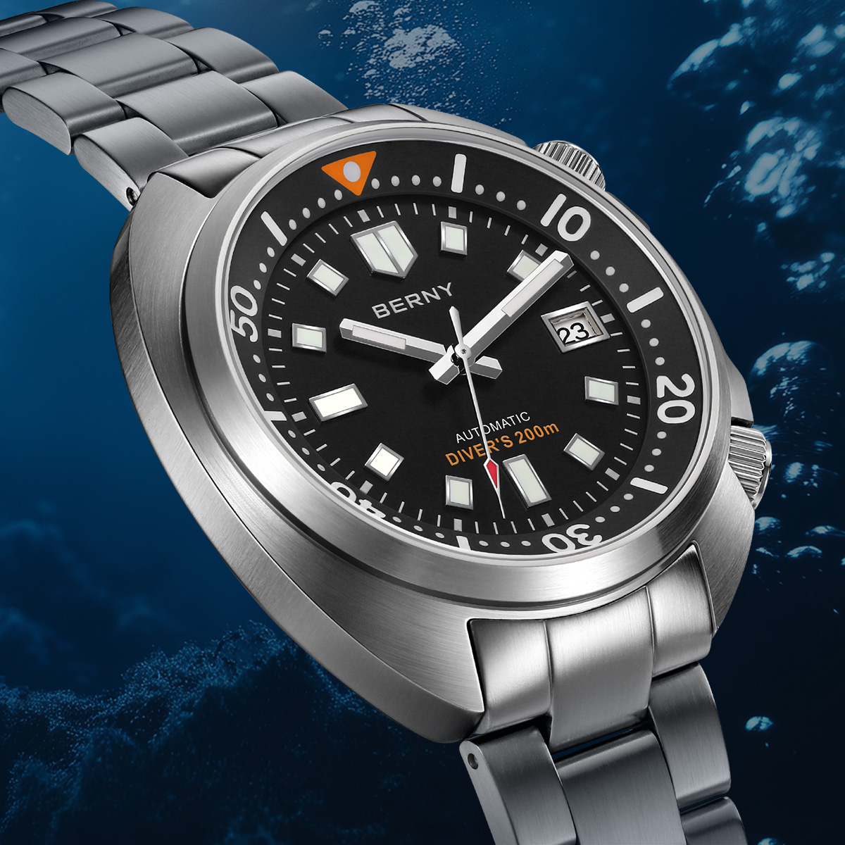 BERNY Otomatik Çift Taçlı Dalg - Diver Watch 300M incelemesi ve fiyatı