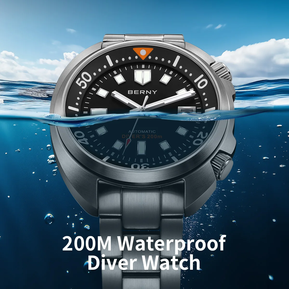 BERNY Otomatik Çift Taçlı Dalg - Diver Watch 300M incelemesi ve fiyatı