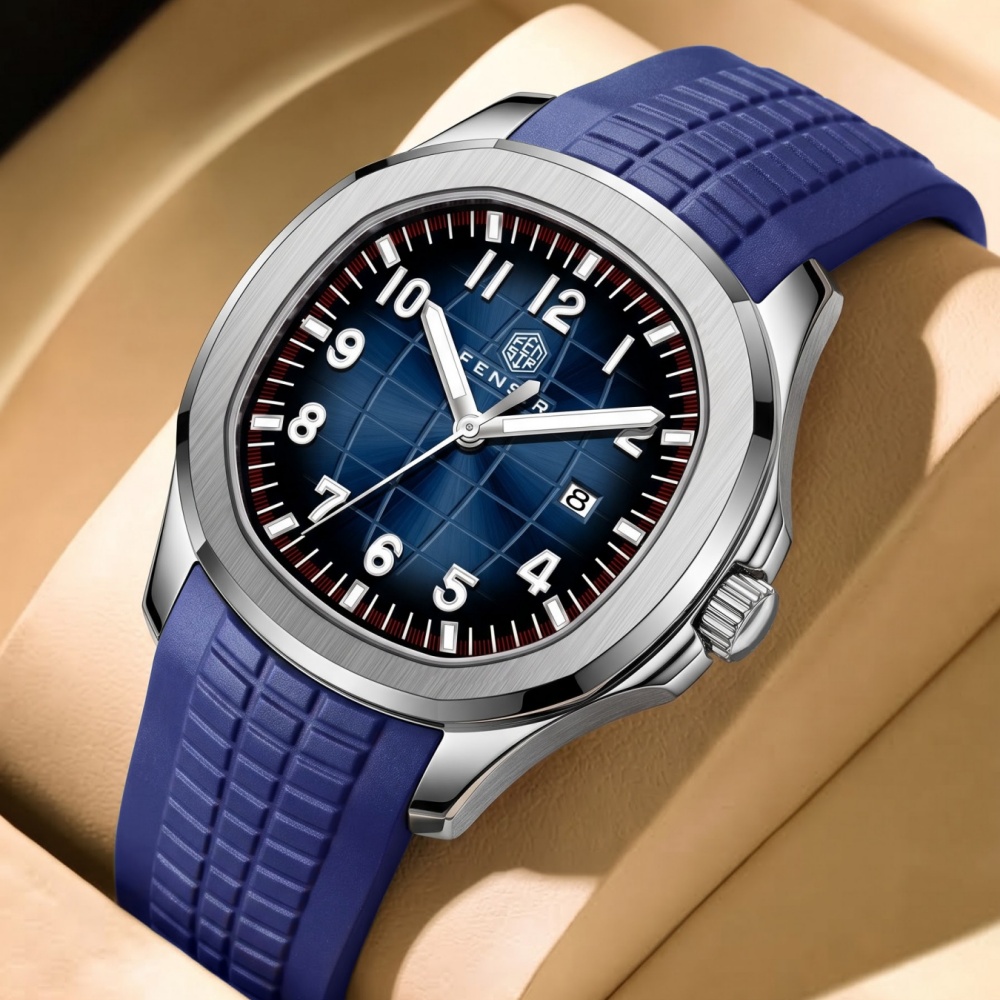Kare Desenli Kadranlı ve Takvi - Luxury Watch With Rubber Strap incelemesi ve fiyatı